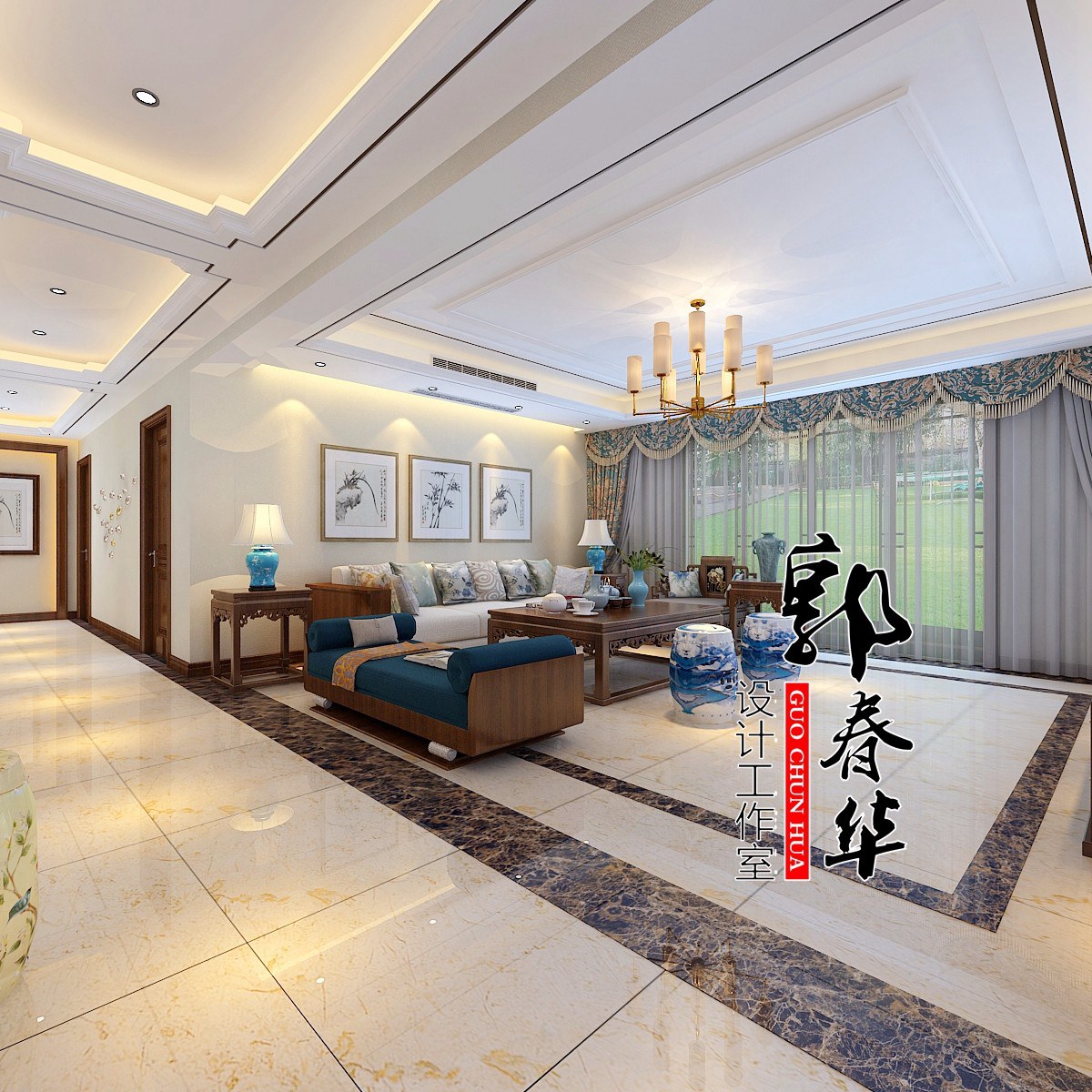 淡雅之家——书香名邸杨老师新中式平层方案赏析-【济宁春华设计装饰公司】济宁装修公司_济宁装修设计_济宁婚房装修_济宁别墅装修设计_济宁装修设计 ...
