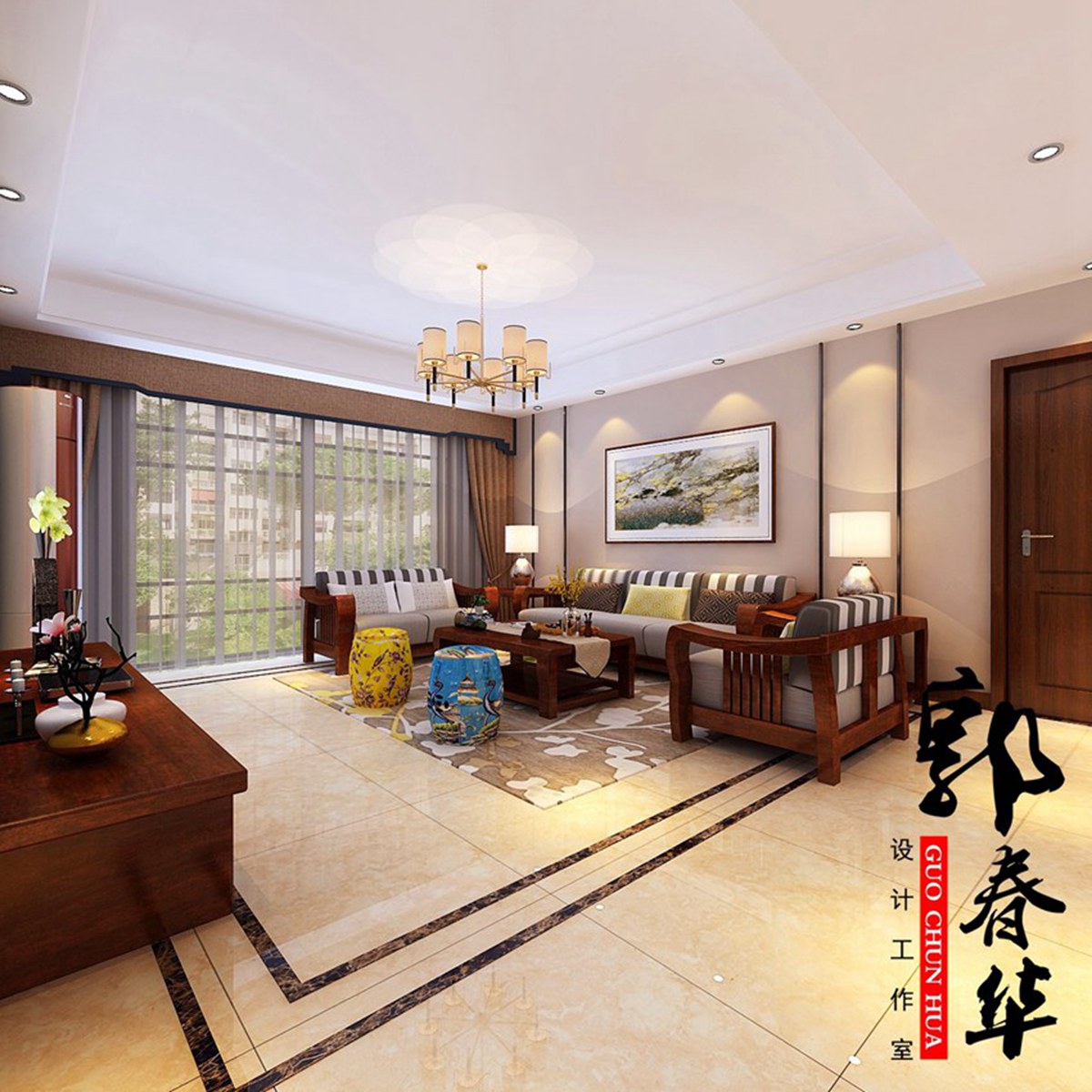 蓝天豪庭新中式方案赏析-【济宁春华设计装饰公司】济宁装修公司_济宁装修设计_济宁婚房装修_济宁别墅装修设计_济宁装修设计师_济宁室内设计师 ...