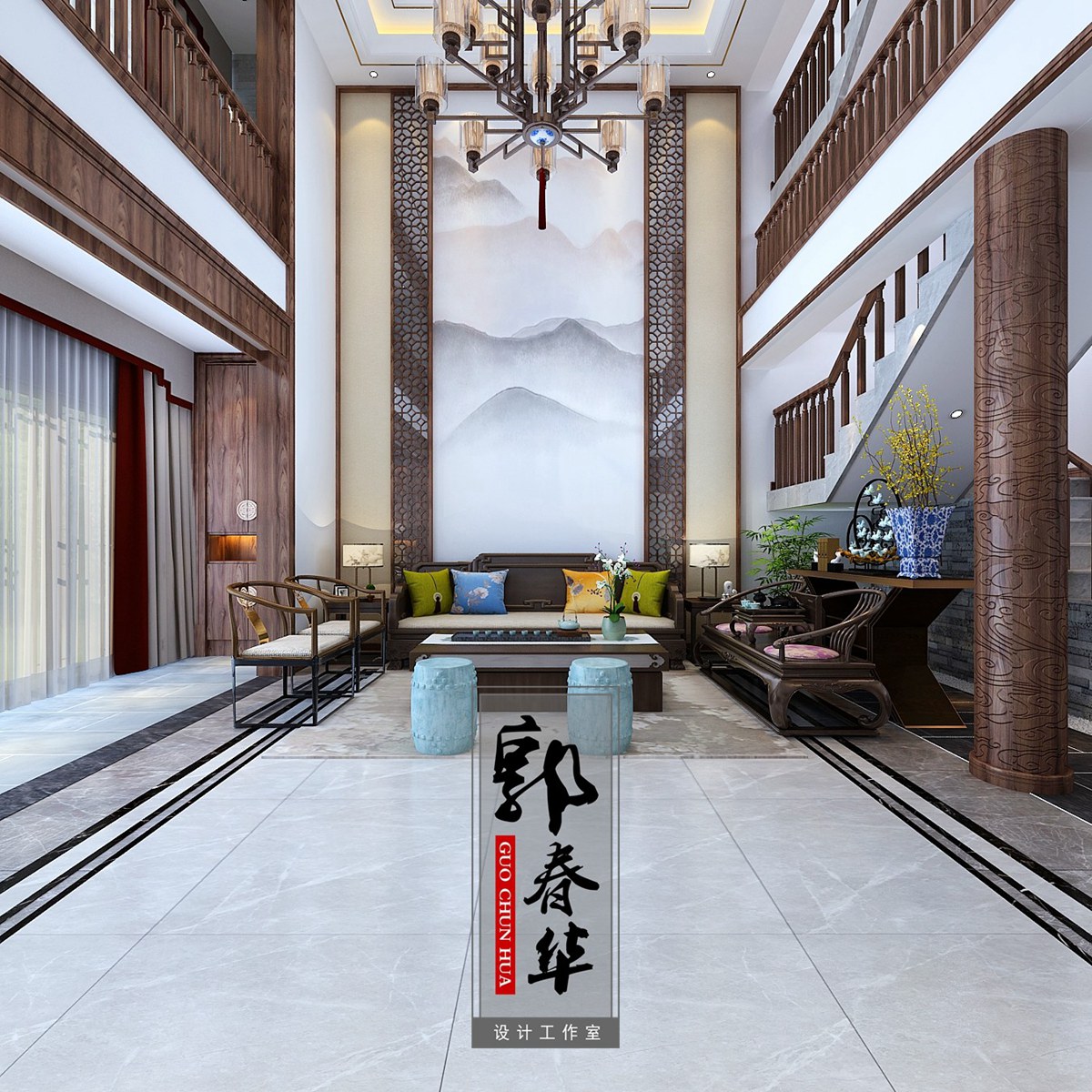 萃泽嘉园别墅新中式方案赏析-【济宁春华设计装饰公司】济宁装修公司_济宁装修设计_济宁婚房装修_济宁别墅装修设计_济宁装修设计师_济宁室内设计师 ...