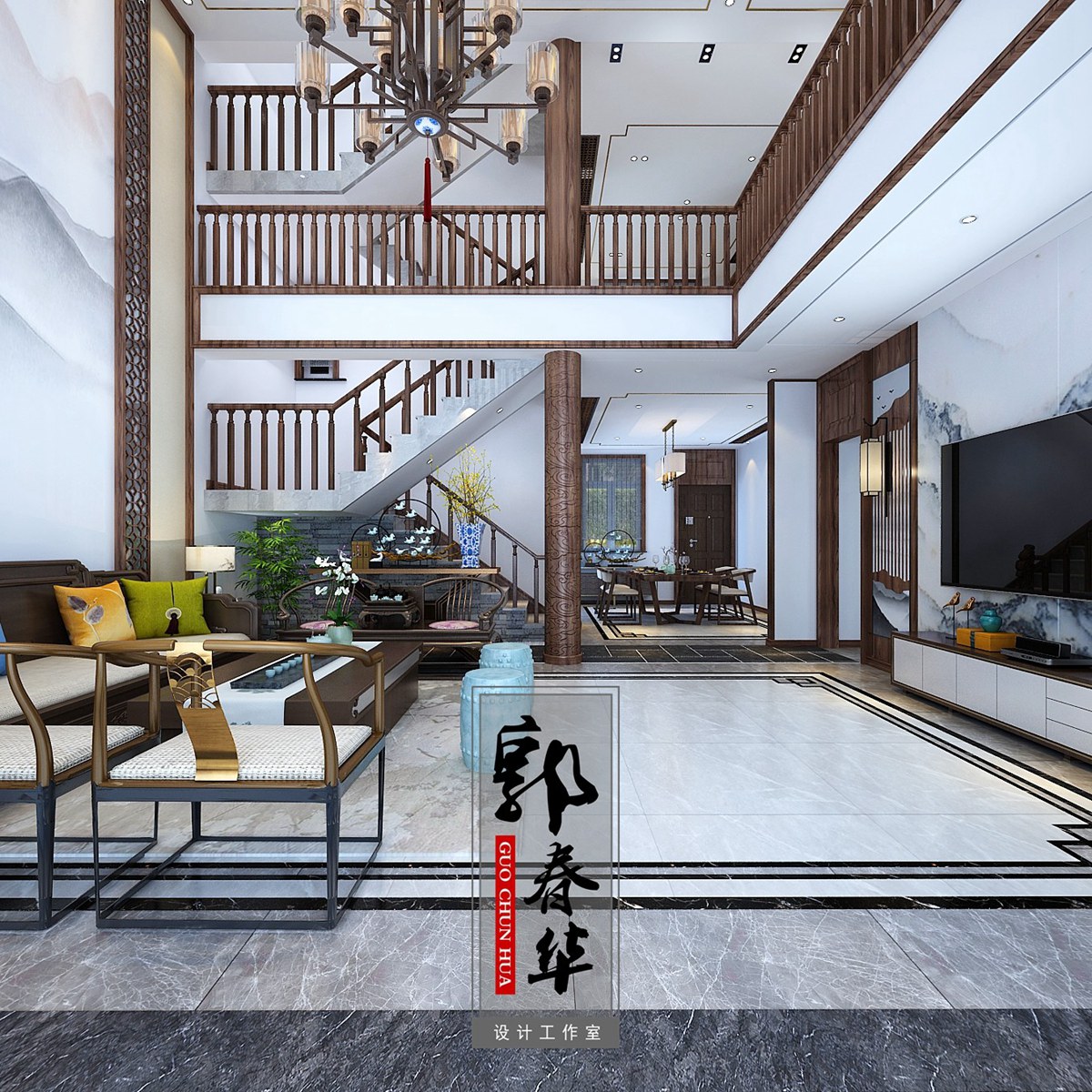 萃泽嘉园别墅新中式方案赏析-【济宁春华设计装饰公司】济宁装修公司_济宁装修设计_济宁婚房装修_济宁别墅装修设计_济宁装修设计师_济宁室内设计师 ...