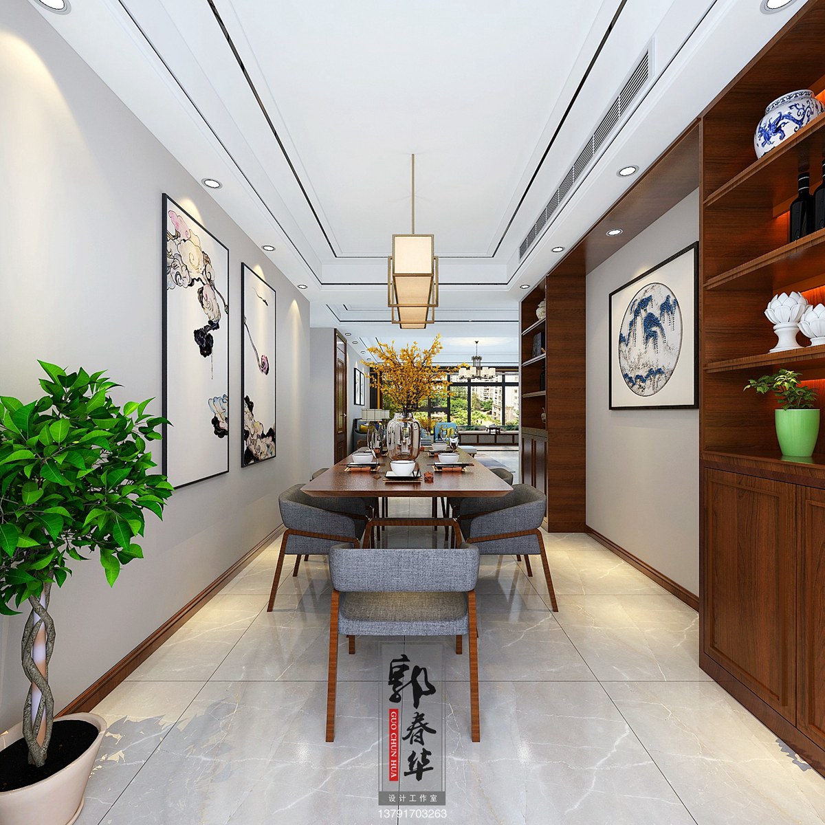 鸿顺观邸新中式方案赏析-【济宁春华设计装饰公司】济宁装修公司_济宁装修设计_济宁婚房装修_济宁别墅装修设计_济宁装修设计师_济宁室内设计师 ...
