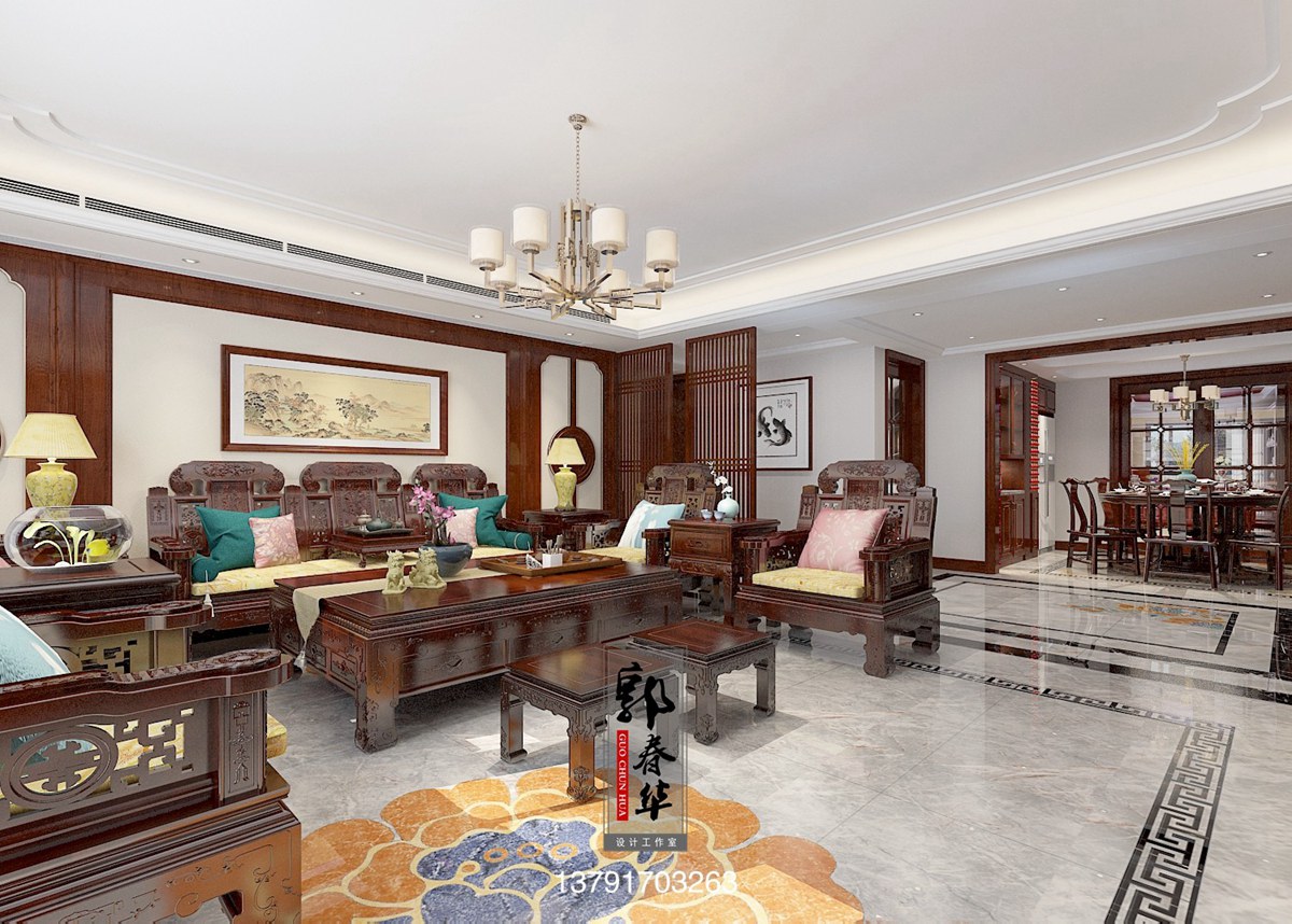 南风花园中式风格-【济宁春华设计装饰公司】济宁装修公司_济宁装修设计_济宁婚房装修_济宁别墅装修设计_济宁装修设计师_济宁室内设计师_济宁装修 ...