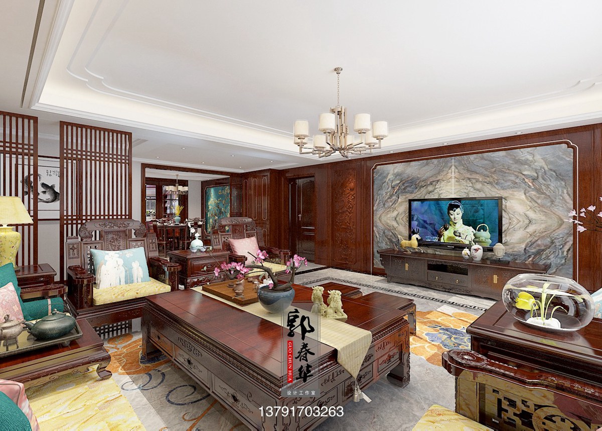 南风花园中式风格-【济宁春华设计装饰公司】济宁装修公司_济宁装修设计_济宁婚房装修_济宁别墅装修设计_济宁装修设计师_济宁室内设计师_济宁装修 ...