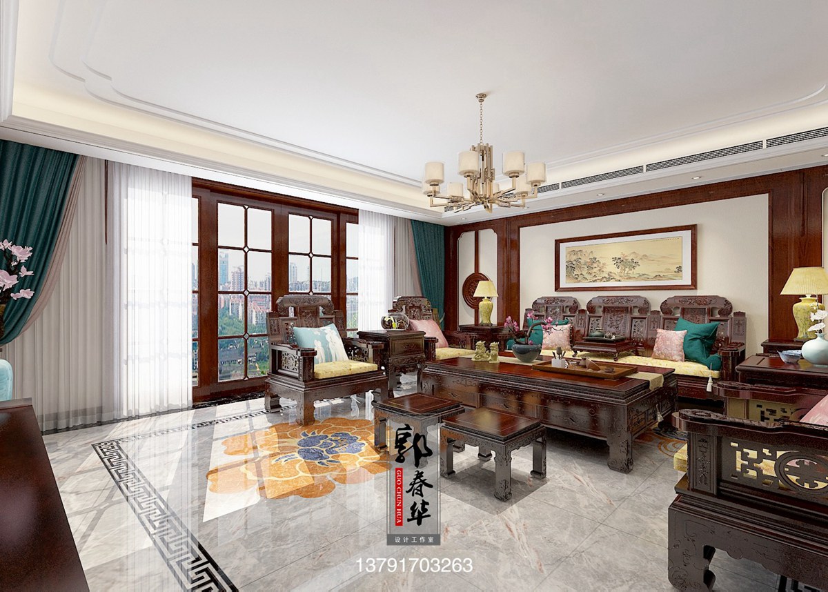 南风花园中式风格-【济宁春华设计装饰公司】济宁装修公司_济宁装修设计_济宁婚房装修_济宁别墅装修设计_济宁装修设计师_济宁室内设计师_济宁装修 ...